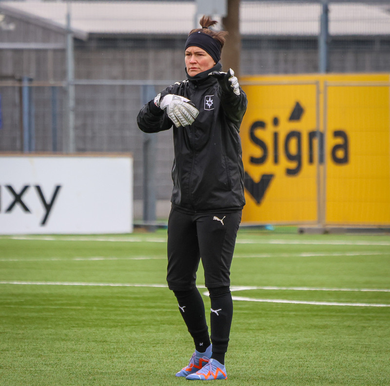 Erin McLeod, markvörður Stjörnunnar, spilaði einnig með Pressley hjá Orlando Pride.