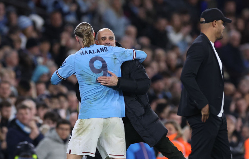 Haaland og Guardiola.
