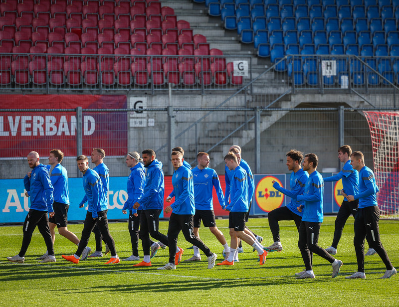 Myndaveisla frá æfingu Íslands í Liechtenstein