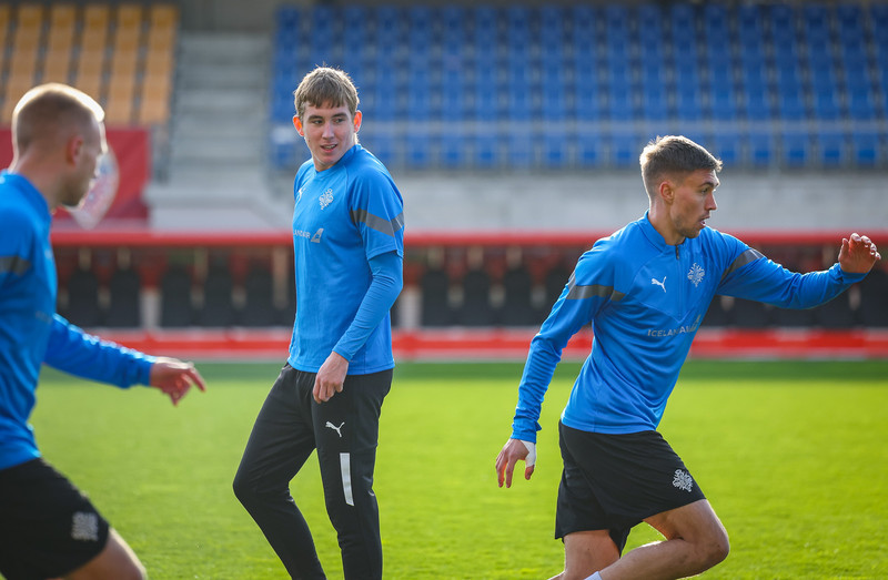 Myndaveisla frá æfingu Íslands í Liechtenstein