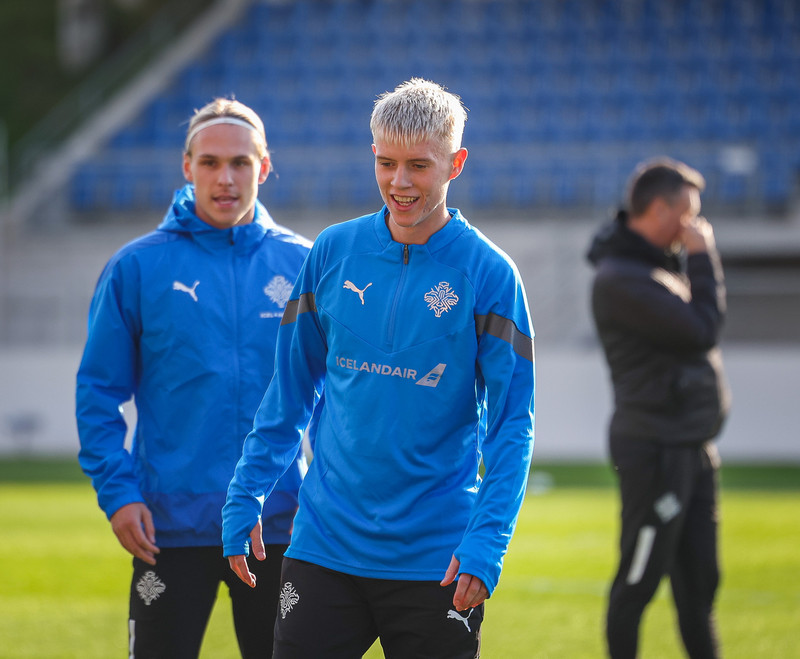 Myndaveisla frá æfingu Íslands í Liechtenstein