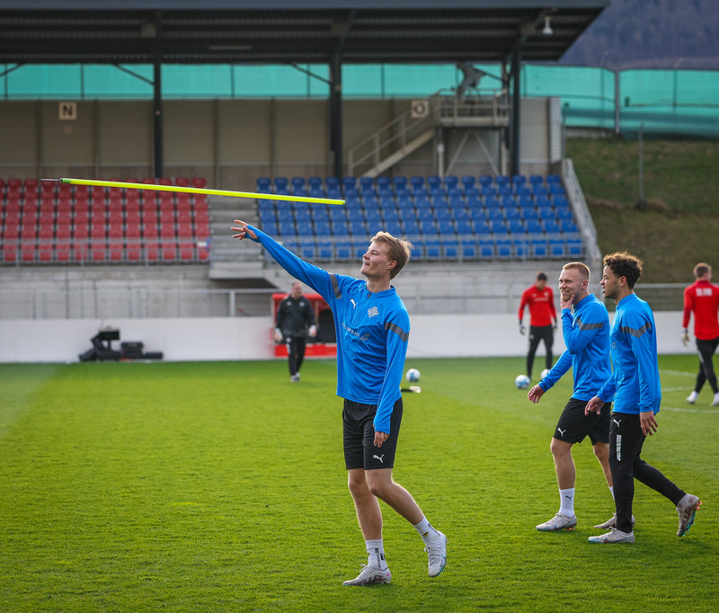 Myndaveisla frá æfingu Íslands í Liechtenstein