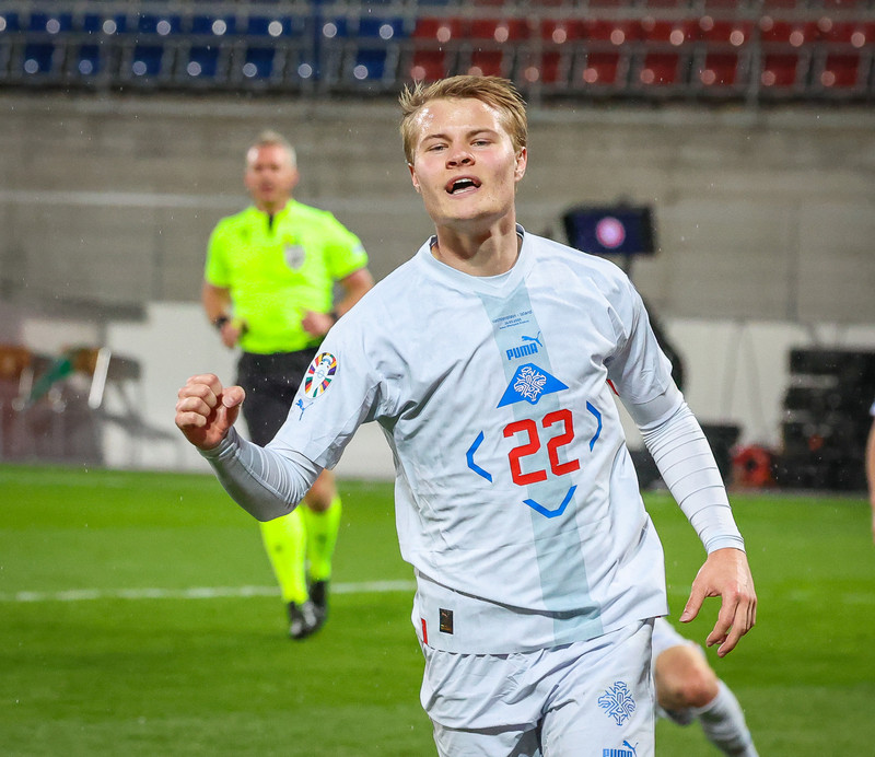 Andri Lucas skoraði með A-landsliðinu gegn Liechtenstein í síðasta leik liðsins.