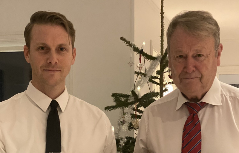 Bendik Hareide og pabbi hans, Age Hareide.