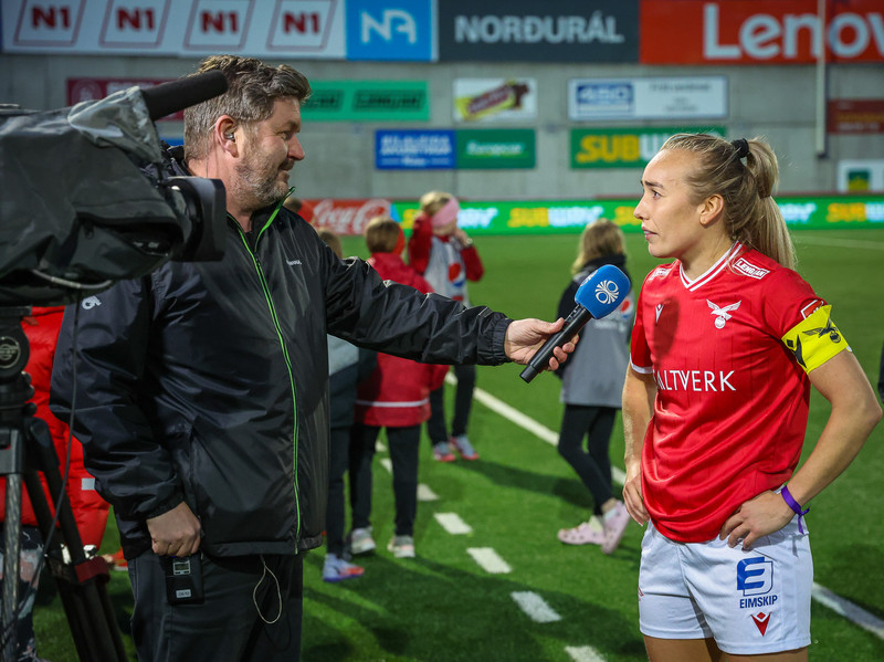 Elísa Viðarsdóttir fyrirliði Vals í viðtali eftir leikinn.