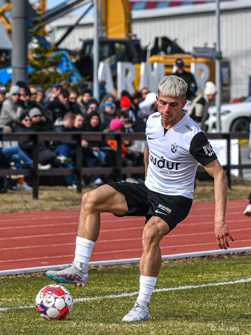 Kjartan Kári skoraði í kvöld sitt fyrsta mark í efstu deild