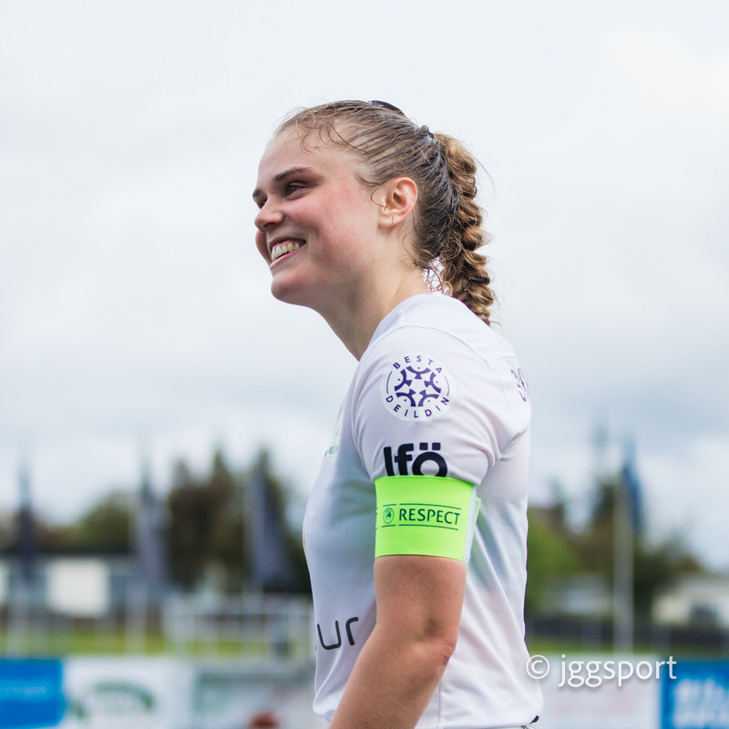 Agla María Albertsdóttir skoraði þrennu í leiknum