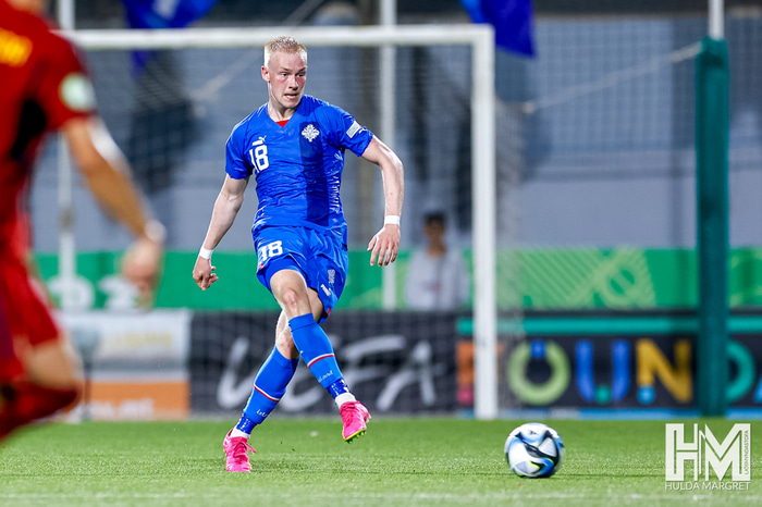 Í leik með U19 á EM sumarið 2019.