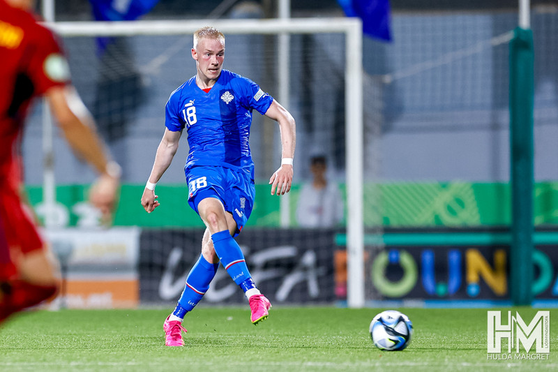 Í leik með U19 á EM sumarið 2019.