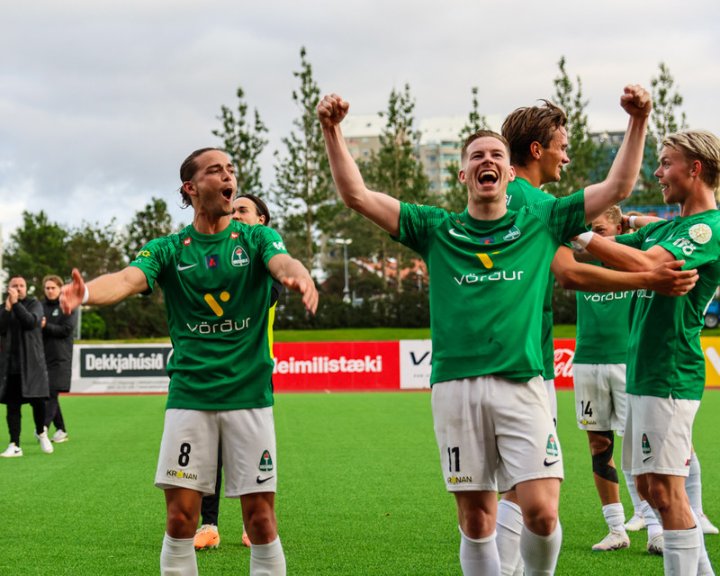Sigri gegn Struga fagnað vel og innilega í fyrra.
