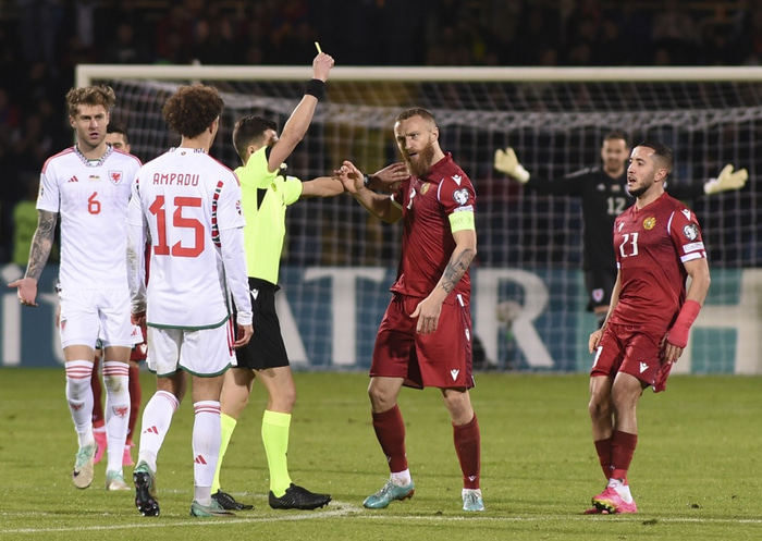 Það var hiti í mönnum í jafnteflinu í Armeníu.