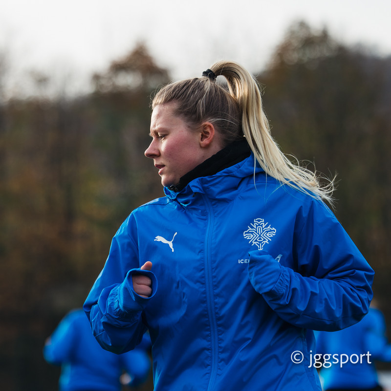Myndaveisla: Önnur æfing Íslands í Cardiff