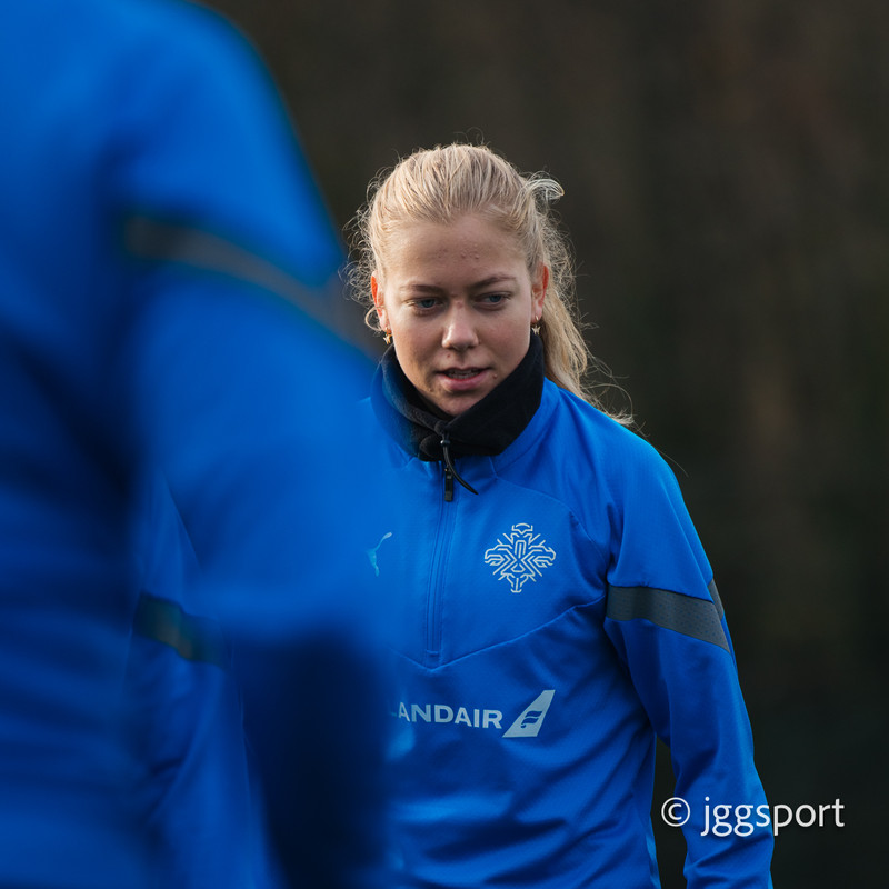 Myndaveisla: Önnur æfing Íslands í Cardiff