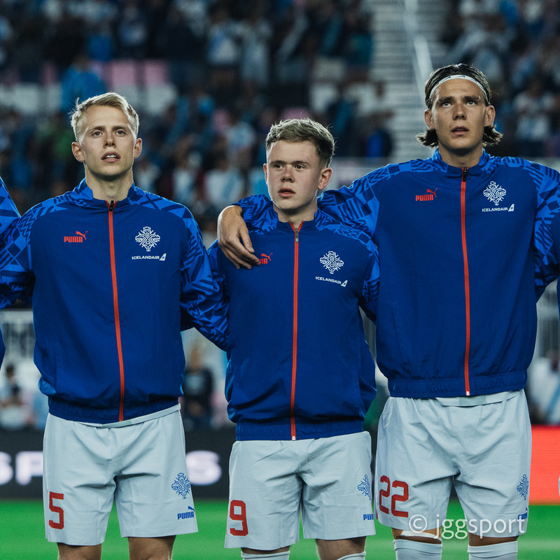 Dagur (lengst til vinstri) á fimm landsleiki fyrir Ísland.