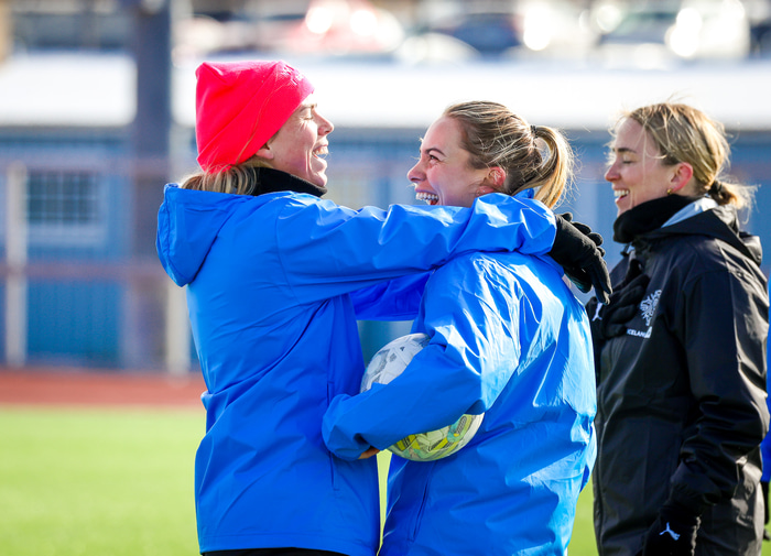 Stuð hjá Ingibjörgu og Hildi á æfingunni.