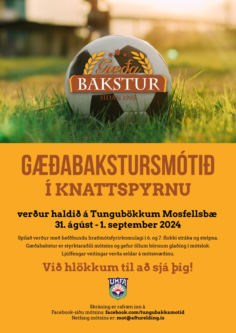 Gæðabakstursmót Aftureldingar 31. ágúst og 1. september