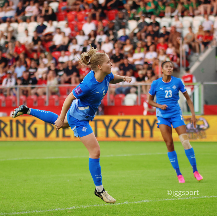 Emilía í leiknum í kvöld.