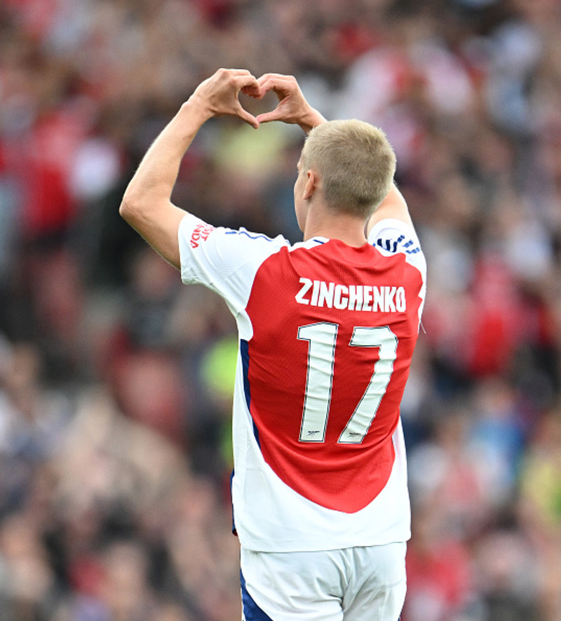 Oleksandr Zinchenko sendi stuðningsmönnum Arsenal hjarta.