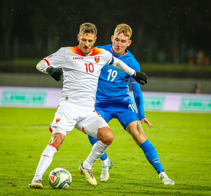 Stevan Jovetic í leiknum á Laugardalsvelli í september.