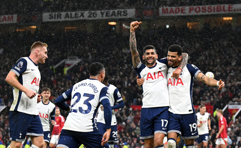 England: Þriggja marka sigur Tottenham á Old Trafford