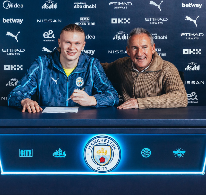 Erling Haaland og Txiki Begiristain.