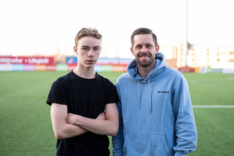 Kristján Oddur og samherji hans, Gylfi Þór Sigurðsson.