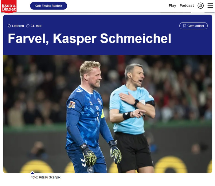 Farvel, Kasper Schmeichel.