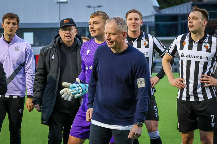 Kátur eftir leikinn í gær.