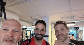 Stuðningsmenn Man Utd hittu Amorim í ræktinni á leikdegi