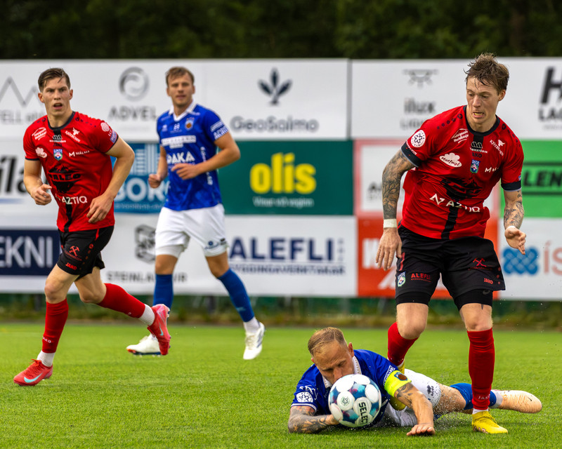 Aron Jóhannsson í leik Aftureldingar og Fram.