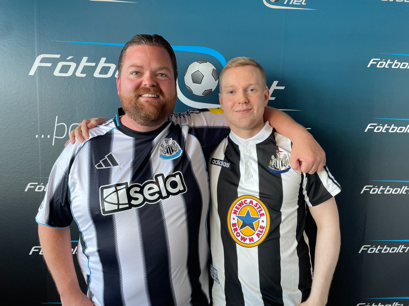 Magnús Tindri og Hjálmar Aron, stuðningsmenn Newcastle.