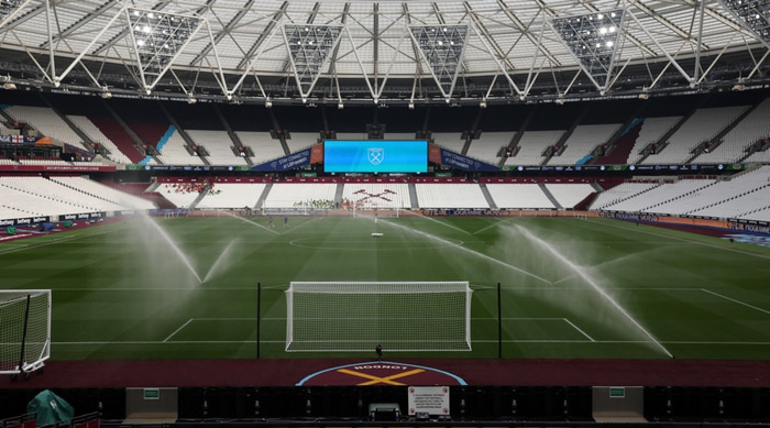 Frá Ólympíuvellinum í London, heimavelli West Ham.