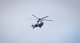 Breiðablik í þyrluflugi til og frá Vestmannaeyja