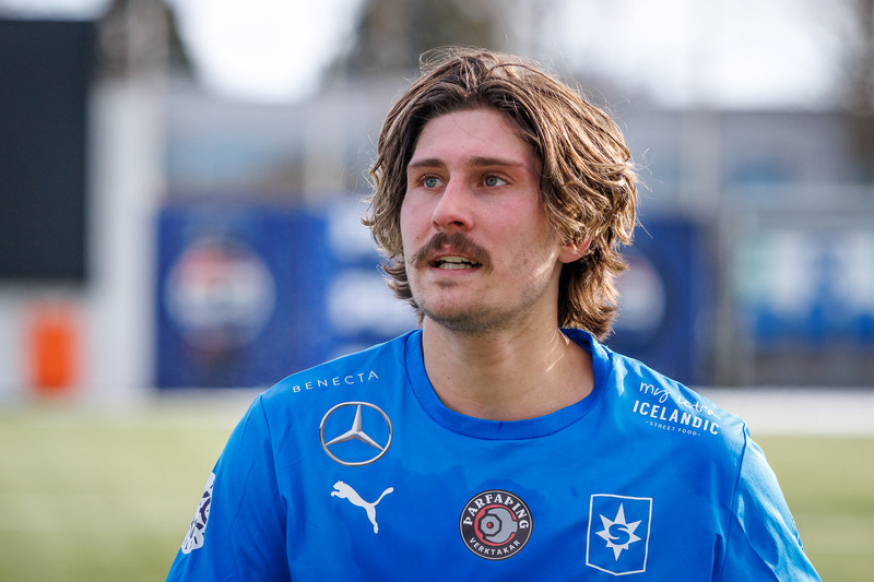 Örvar Eggertsson er kraftmikill á kantinum.