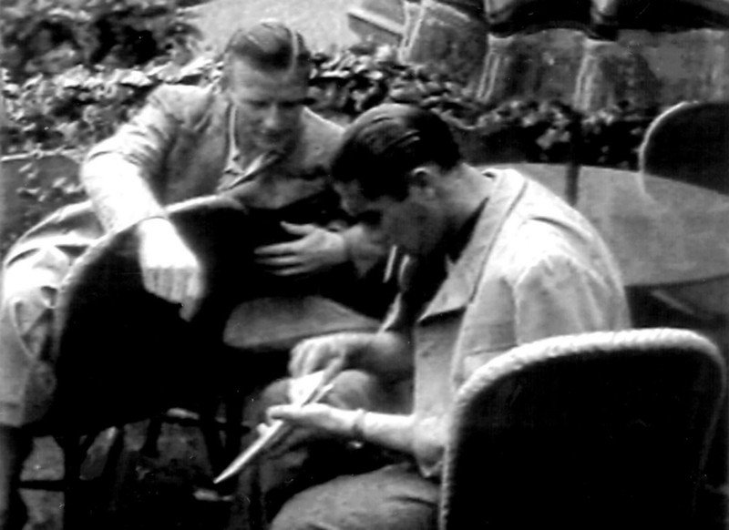 Silvio Piola og Pietro Rava, leikmenn heimsmeistara Ítalíu á mótinu 1938.