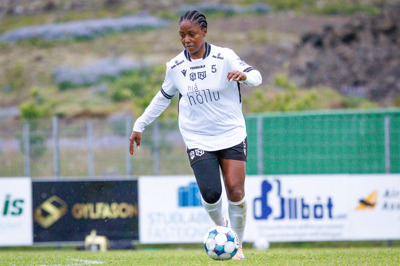 Natasha skoraði þriðja mark Grindavíkur/Njarðvíkur í 3-0 sigri á Fram og gulltryggði liðið áfram í Úrslit Mjólkubikarsins
