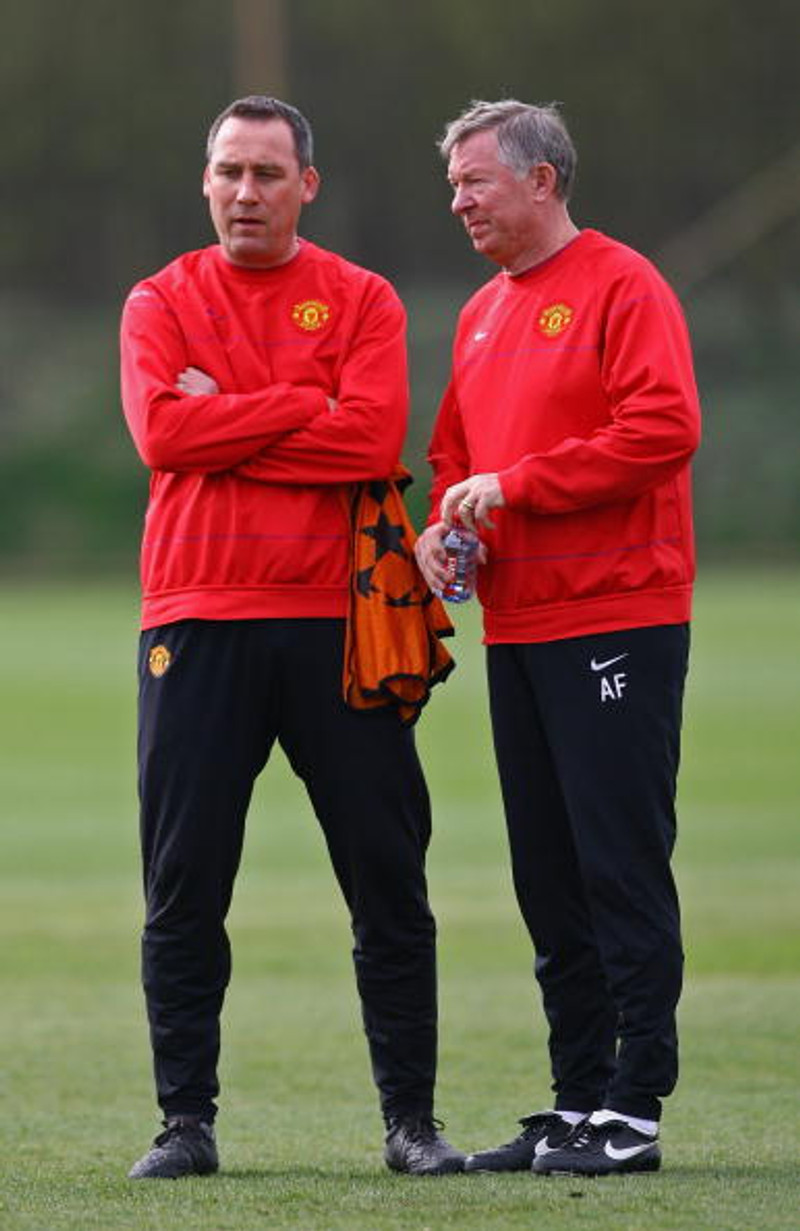 Rene Meulensteen og Sir Alex Ferguson.