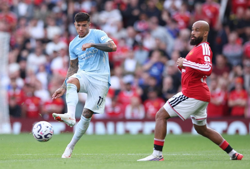 <b>Miðjumaður: Enzo Fernandez (Manchester City)</b> - Gjörsamlega geggjaður í sigrinum gegn United og gerði allt sem City þurfti á að halda.