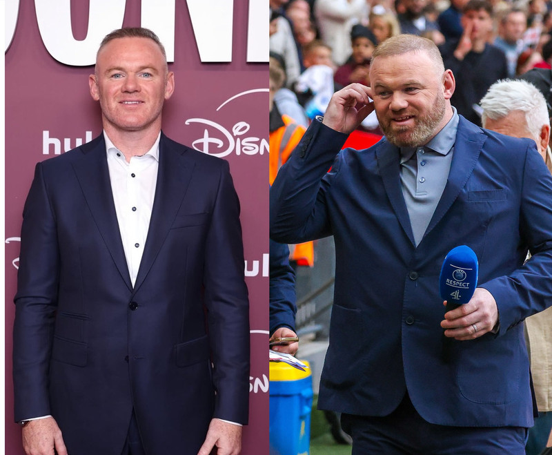 Rooney í dag og Rooney að störfum sumarið 2024.